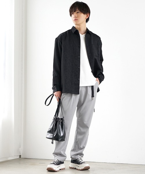 MinoriTY】ワイドテーパードパンツ スラックス メンズ チノパン