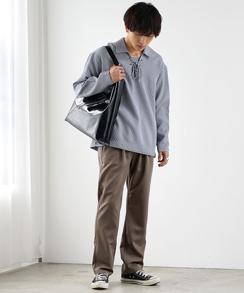 セール】【MinoriTY】ワイドテーパードパンツ スラックス メンズ
