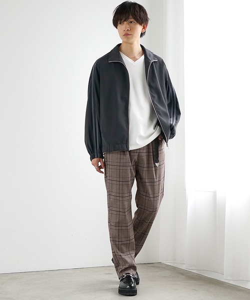 MinoriTY】ワイドテーパードパンツ スラックス メンズ チノパン