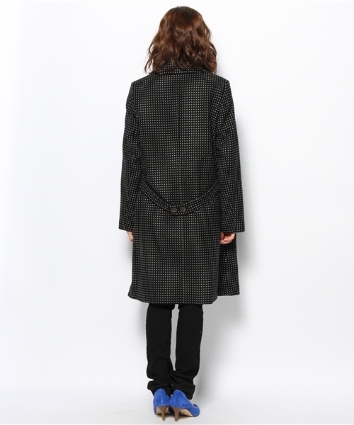 Lourmarin（ルールマラン）の「水玉柄アンゴラ混ウールコート（ステン