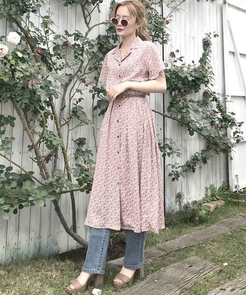 セール Archives 花柄オープンカラーワンピース ワンピース 限定item 限定item ワンピース Archives Epice アルシーヴエピス のファッション 春早割