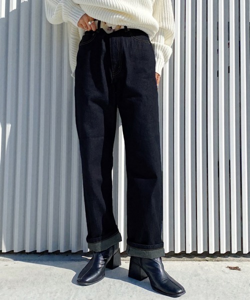 PAGEBOY(ページボーイ)の「【新色追加】クラシックストレート(デニムパンツ・レディース・オフホワイト/インディゴブルー/ブルー/ライトベージュ/ダークインディゴブルー/サックスブルー/ブラック系その他・24inch/25inch/26inch/27inch)」の7枚目の写真