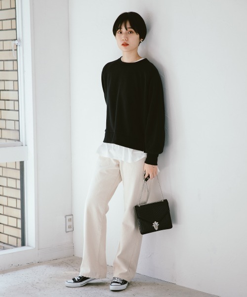 PAGEBOY(ページボーイ)の「【新色追加】クラシックストレート(デニムパンツ・レディース・オフホワイト/インディゴブルー/ブルー/ライトベージュ/ダークインディゴブルー/サックスブルー/ブラック系その他・24inch/25inch/26inch/27inch)」の8枚目の写真