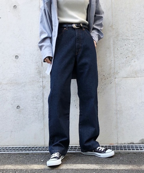 PAGEBOY(ページボーイ)の「【新色追加】クラシックストレート(デニムパンツ・レディース・オフホワイト/インディゴブルー/ブルー/ライトベージュ/ダークインディゴブルー/サックスブルー/ブラック系その他・24inch/25inch/26inch/27inch)」の9枚目の写真