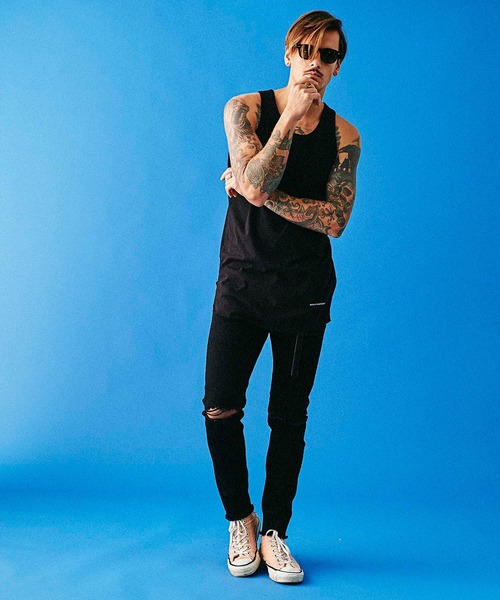 MSML(エムエスエムエル)の「LONG TANK TOP(タンクトップ・メンズ・カーキ/レッド/ホワイト/ブラック・SMALL/MEDIUM/LARGE)」の12枚目の写真