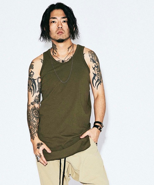 MSML(エムエスエムエル)の「LONG TANK TOP(タンクトップ・メンズ・カーキ/レッド/ホワイト/ブラック・SMALL/MEDIUM/LARGE)」の15枚目の写真