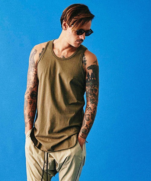 MSML(エムエスエムエル)の「LONG TANK TOP(タンクトップ・メンズ・カーキ/レッド/ホワイト/ブラック・SMALL/MEDIUM/LARGE)」の17枚目の写真