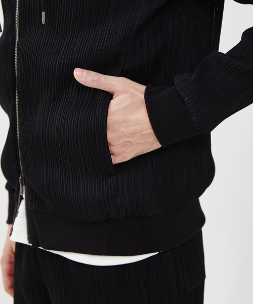 5351 POUR LES HOMMES(ゴーサンゴーイチプールオム)の「セットアップ対応 プリーツブルーゼトラックパーカー(パーカー・メンズ・ブラック・44/46/48/50)」の10枚目の写真