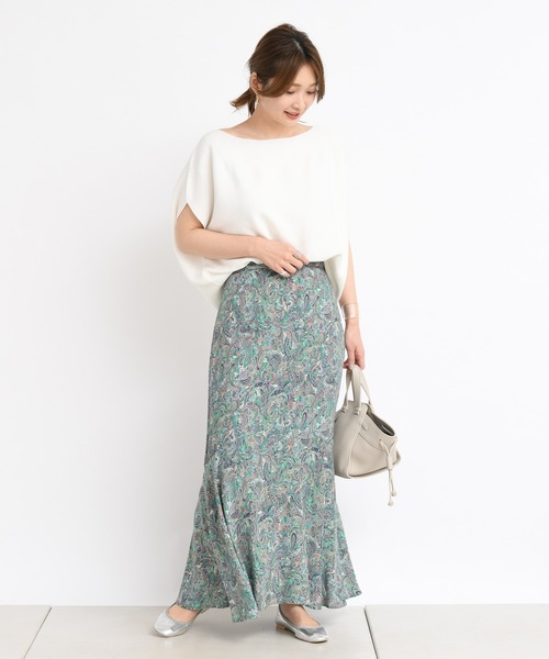 DouDou（ドゥドゥ）の「ペイズリー柄スカート（スカート・レディース・ベージュ/グリーン・FREE）」の3枚目の写真