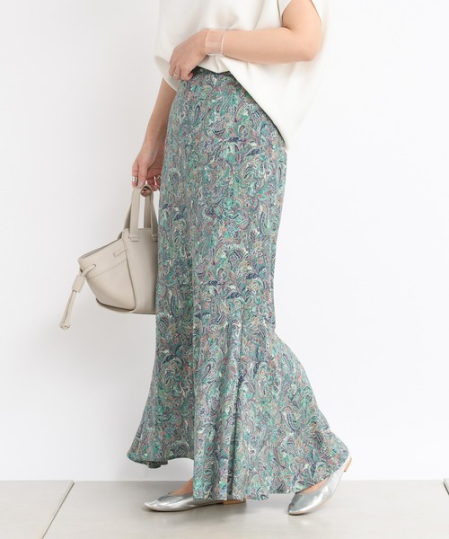 DouDou（ドゥドゥ）の「ペイズリー柄スカート（スカート・レディース・ベージュ/グリーン・FREE）」の9枚目の写真