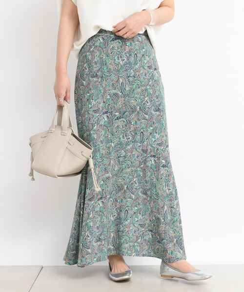 DouDou（ドゥドゥ）の「ペイズリー柄スカート（スカート・レディース・ベージュ/グリーン・FREE）」の10枚目の写真