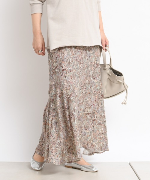 DouDou（ドゥドゥ）の「ペイズリー柄スカート（スカート・レディース・ベージュ/グリーン・FREE）」の18枚目の写真