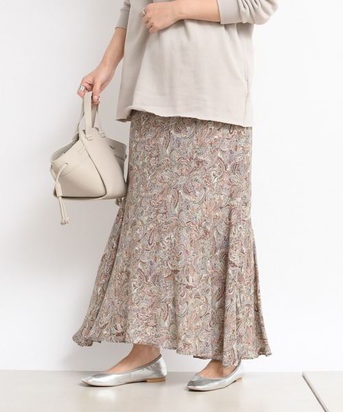 DouDou（ドゥドゥ）の「ペイズリー柄スカート（スカート・レディース・ベージュ/グリーン・FREE）」の19枚目の写真