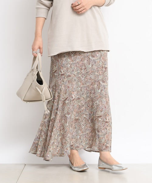 DouDou（ドゥドゥ）の「ペイズリー柄スカート（スカート・レディース・ベージュ/グリーン・FREE）」の20枚目の写真