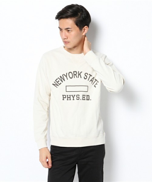 WEGO（ウィゴー）の「WEGO/シリコン加工プリントスウェット（スウェット・メンズ・オフホワイト/ネイビー・LARGE/MEDIUM）」の11枚目の写真