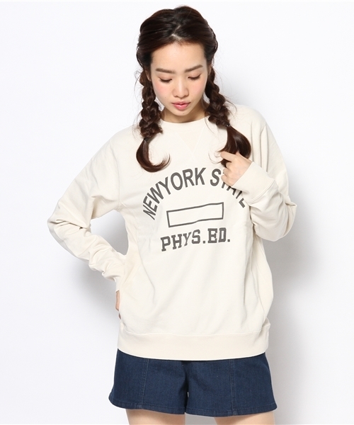 WEGO（ウィゴー）の「WEGO/シリコン加工プリントスウェット（スウェット・メンズ・オフホワイト/ネイビー・LARGE/MEDIUM）」の3枚目の写真