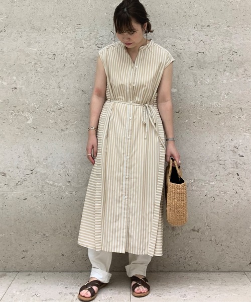 セール ストライプフレンチ袖シャツワンピース シャツワンピース Doux ワンピース Doux Archives ドゥアルシーヴ のファッション