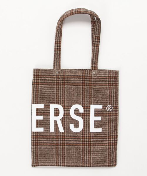 CONVERSE（コンバース）の「CONVERSE　ROUNDLOGO CHECK TOTE BAG（トートバッグ・レディース・ブラック/ブラウン/ホワイト・FREE）」の4枚目の写真