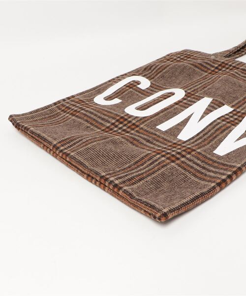CONVERSE（コンバース）の「CONVERSE　ROUNDLOGO CHECK TOTE BAG（トートバッグ・レディース・ブラック/ブラウン/ホワイト・FREE）」の5枚目の写真