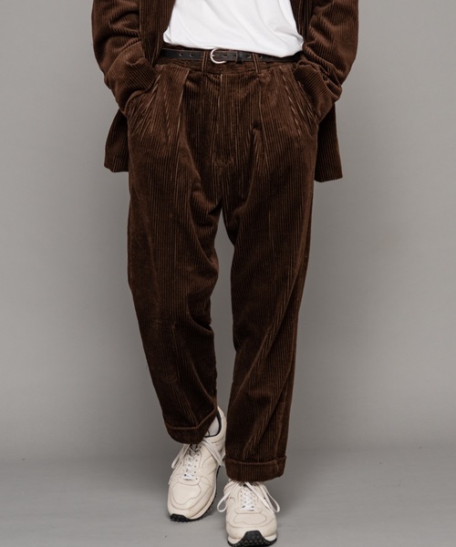 MR.OLIVE（ミスターオリーブ）の「【セットアップ対応】5W WIDE CORDUROY / インサイド ツータック スラックス（スラックス・メンズ・ブラック/ブラウン/アイボリー/キャメル・SMALL/MEDIUM/LARGE）」の3枚目の写真