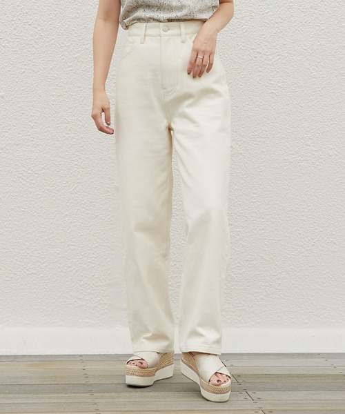 one after another NICE CLAUP（ワンアフターアナザーナイスクラップ）の「【ZOZO限定】ストレートカラ―パンツ（その他パンツ・レディース・ライトグレー/サックスブルー/インディゴブルー/アイボリー/ピンクベージュ・SMALL/MEDIUM）」の2枚目の写真