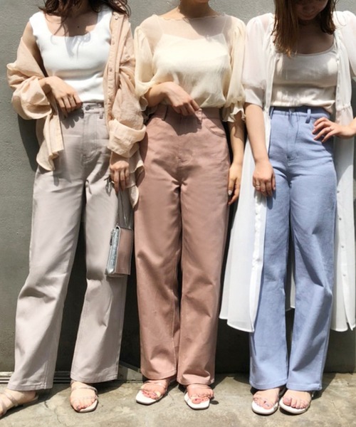 one after another NICE CLAUP（ワンアフターアナザーナイスクラップ）の「【ZOZO限定】ストレートカラ―パンツ（その他パンツ・レディース・ライトグレー/サックスブルー/インディゴブルー/アイボリー/ピンクベージュ・SMALL/MEDIUM）」の19枚目の写真