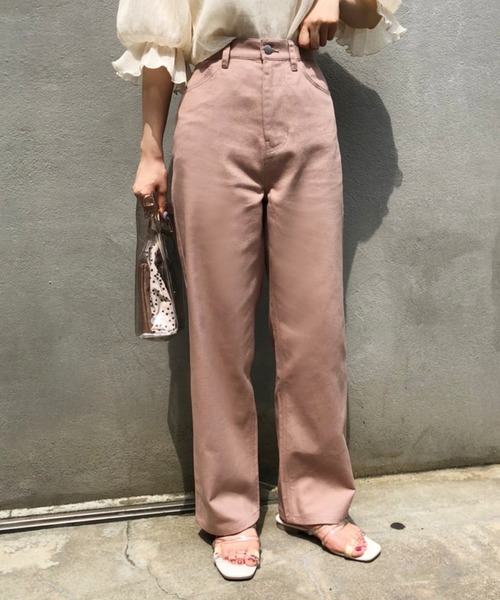 one after another NICE CLAUP（ワンアフターアナザーナイスクラップ）の「【ZOZO限定】ストレートカラ―パンツ（その他パンツ・レディース・ライトグレー/サックスブルー/インディゴブルー/アイボリー/ピンクベージュ・SMALL/MEDIUM）」の21枚目の写真