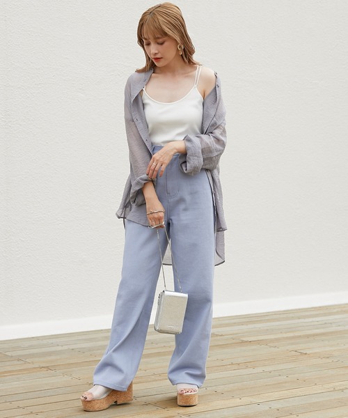 one after another NICE CLAUP（ワンアフターアナザーナイスクラップ）の「【ZOZO限定】ストレートカラ―パンツ（その他パンツ・レディース・ライトグレー/サックスブルー/インディゴブルー/アイボリー/ピンクベージュ・SMALL/MEDIUM）」の15枚目の写真