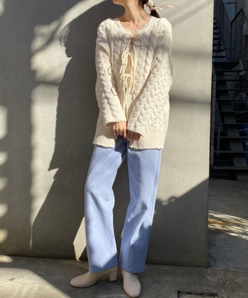 one after another NICE CLAUP（ワンアフターアナザーナイスクラップ）の「【ZOZO限定】ストレートカラ―パンツ（その他パンツ・レディース・ライトグレー/サックスブルー/インディゴブルー/アイボリー/ピンクベージュ・SMALL/MEDIUM）」の8枚目の写真