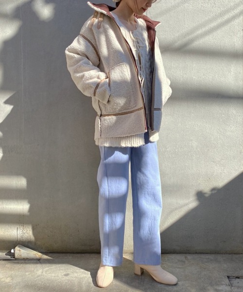 one after another NICE CLAUP（ワンアフターアナザーナイスクラップ）の「【ZOZO限定】ストレートカラ―パンツ（その他パンツ・レディース・ライトグレー/サックスブルー/インディゴブルー/アイボリー/ピンクベージュ・SMALL/MEDIUM）」の9枚目の写真