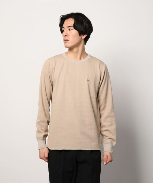 GORDON MILLER(ゴードンミラー)の「GORDON MILLER(ゴードンミラー) Bomber Heat サーマルクルー(4colors)(20A-GM014)(Tシャツ/カットソー・メンズ・ブラック/ヘザーグレー/ホワイト/タン・L/M/S)」の6枚目の写真