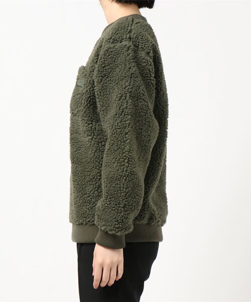 ワイルドシングス　fluffy boa カーディガン オリーブ WILD THINGS（ワイルドシングス）の「FLUFFY BOA L/S CREW