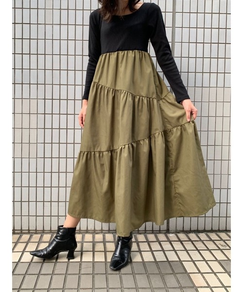 Now me. by NYLON JAPAN（ナウミーバイナイロンジャパン）の「切替ワンピース（ワンピース・レディース・ブラック/アイボリー・FREE）」の7枚目の写真