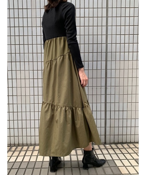 Now me. by NYLON JAPAN（ナウミーバイナイロンジャパン）の「切替ワンピース（ワンピース・レディース・ブラック/アイボリー・FREE）」の3枚目の写真