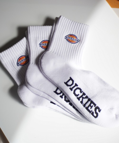 Dickies(ディッキーズ)の「【 Dickies / ディッキーズ 】3P ロゴ 刺繍 底パイル ソックス(ソックス/靴下・レディース・ブラック系その他/ホワイト/ブラック/ホワイト系その他・FREE)」の1枚目の写真