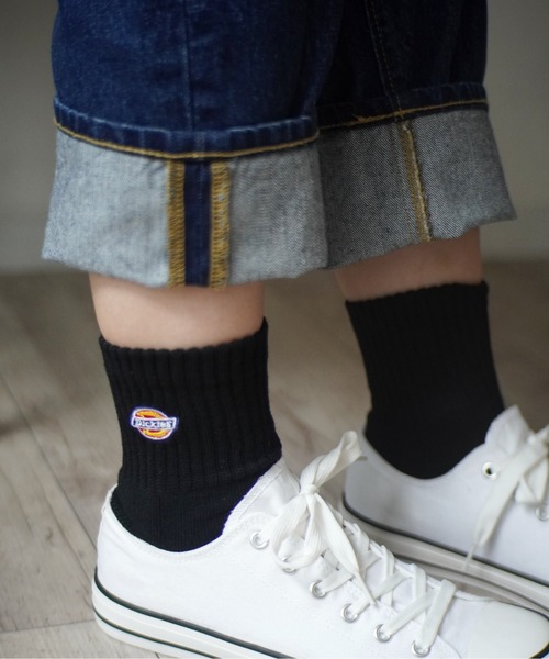 Dickies / ディッキーズ 】3P ロゴ 刺繍 底パイル ソックス