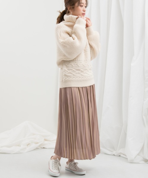 Ambre Neige(アンブルネージュ)の「ドルマンケーブルニット/【WEB/EC限定商品】(ニット/セーター・レディース・オフホワイト/モカ・FREE)」の5枚目の写真