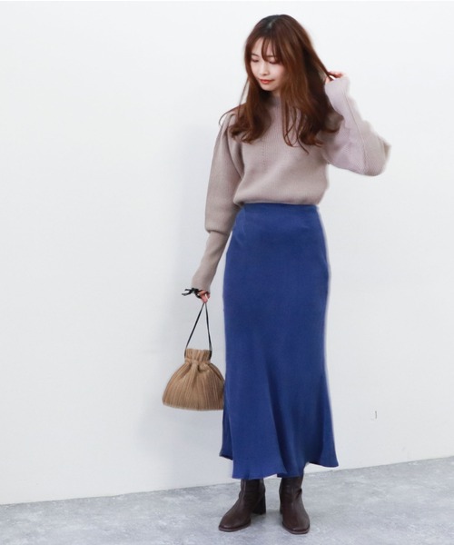 archives（アルシーヴ）の「ボトルネックリブニットプルオーバー（ニット/セーター・レディース・チャコールグレー/オフホワイト/マスタード/ピンクベージュ・MEDIUM）」の9枚目の写真