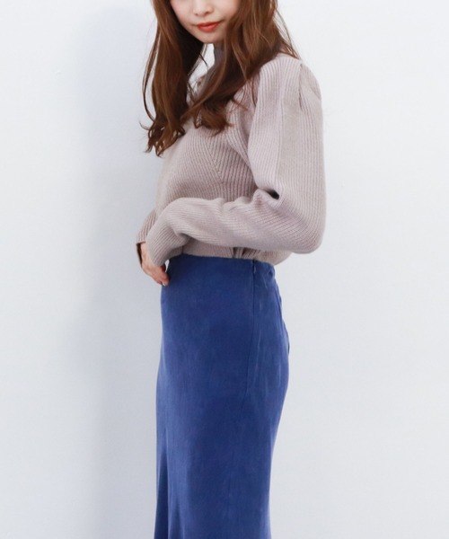 archives（アルシーヴ）の「ボトルネックリブニットプルオーバー（ニット/セーター・レディース・チャコールグレー/オフホワイト/マスタード/ピンクベージュ・MEDIUM）」の22枚目の写真