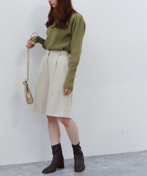 archives（アルシーヴ）の「ボトルネックリブニットプルオーバー（ニット/セーター・レディース・チャコールグレー/オフホワイト/マスタード/ピンクベージュ・MEDIUM）」の5枚目の写真