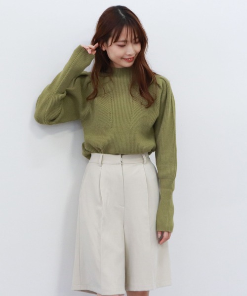 archives（アルシーヴ）の「ボトルネックリブニットプルオーバー（ニット/セーター・レディース・チャコールグレー/オフホワイト/マスタード/ピンクベージュ・MEDIUM）」の21枚目の写真