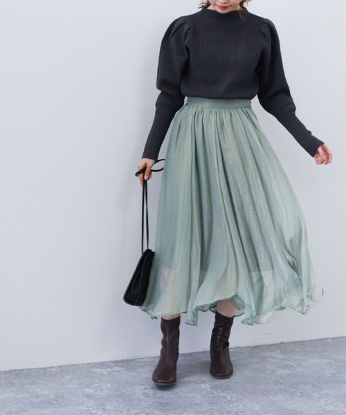 archives（アルシーヴ）の「ボトルネックリブニットプルオーバー（ニット/セーター・レディース・チャコールグレー/オフホワイト/マスタード/ピンクベージュ・MEDIUM）」の13枚目の写真