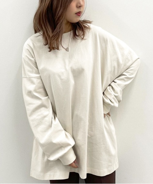 apres jour mignon（アプレジュールミニョン）の「サイドスリットロンT【ZOZOTOWN限定アイテム】（Tシャツ/カットソー・レディース・オフホワイト/アイボリー/グレイッシュベージュ/ブラック・X-LARGE/フリー）」の12枚目の写真