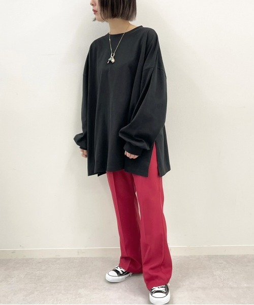 apres jour mignon（アプレジュールミニョン）の「サイドスリットロンT【ZOZOTOWN限定アイテム】（Tシャツ/カットソー・レディース・オフホワイト/アイボリー/グレイッシュベージュ/ブラック・X-LARGE/フリー）」の22枚目の写真