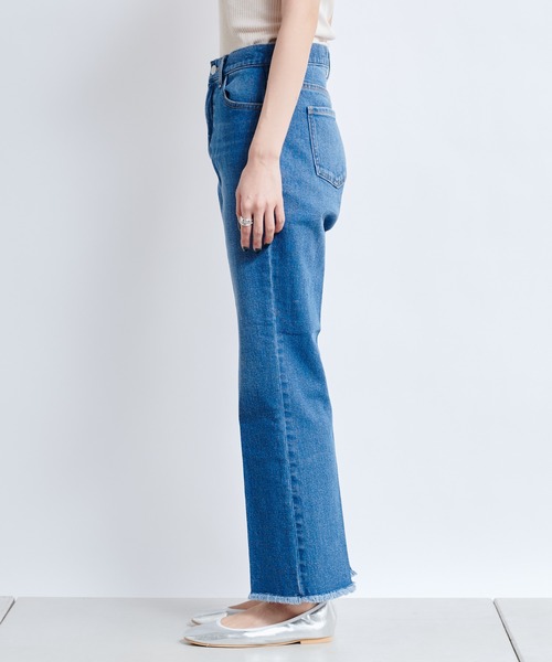 DouDou（ドゥドゥ）の「9丈セミフレアデニム（デニムパンツ・レディース・グレー/ライトベージュ/ブルー・36/38）」の11枚目の写真