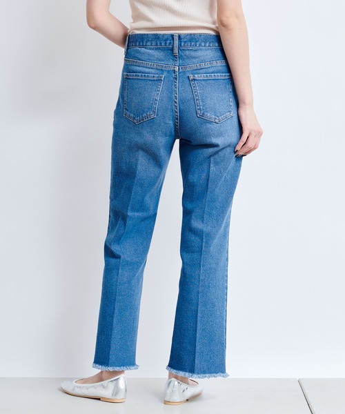 DouDou（ドゥドゥ）の「9丈セミフレアデニム（デニムパンツ・レディース・グレー/ライトベージュ/ブルー・36/38）」の12枚目の写真