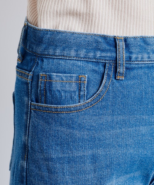 DouDou（ドゥドゥ）の「9丈セミフレアデニム（デニムパンツ・レディース・グレー/ライトベージュ/ブルー・36/38）」の15枚目の写真