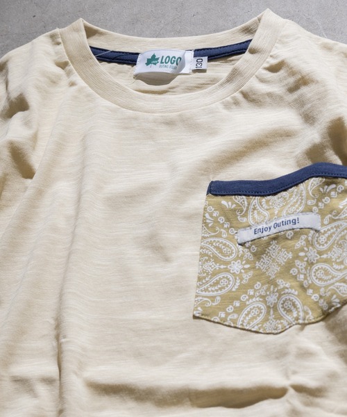 LOGOS(ロゴス)の「【30】〔LOGOS/ロゴス〕スラブ天竺 ペイズリー柄ポケット Tシャツ 半袖(Tシャツ/カットソー・キッズ・ネイビー/カーキ/クリーム・160/140/150/130)」の22枚目の写真