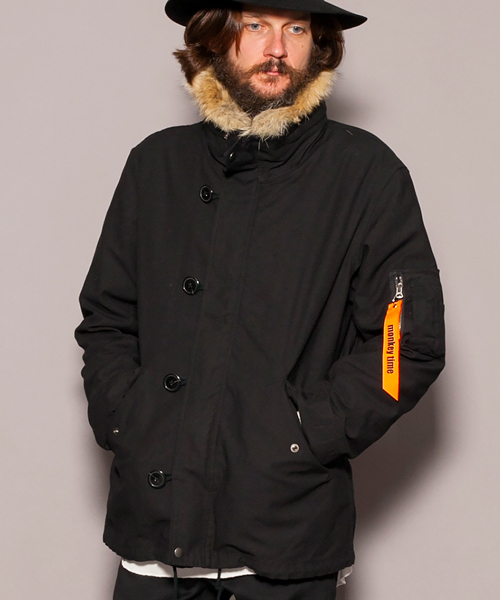 MONKEY TIME(モンキータイム)の「MT ∴ ダウン ライナー スタンド ブルゾン ◆(ブルゾン・メンズ・ブラック/ネイビー・SMALL/MEDIUM/LARGE/X-LARGE)」の3枚目の写真