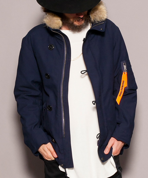 MONKEY TIME(モンキータイム)の「MT ∴ ダウン ライナー スタンド ブルゾン ◆(ブルゾン・メンズ・ブラック/ネイビー・SMALL/MEDIUM/LARGE/X-LARGE)」の18枚目の写真